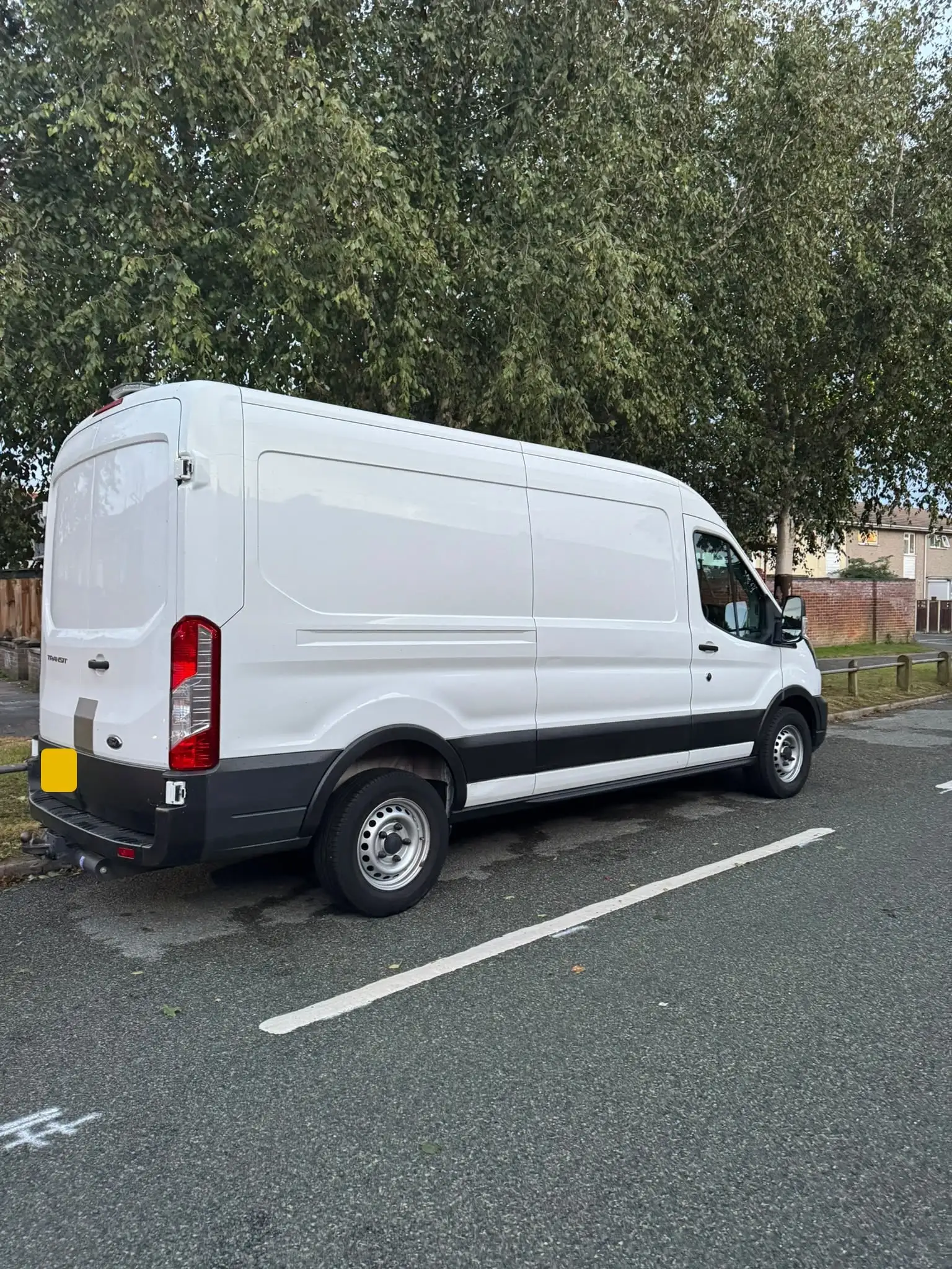 Matedy's white Ford Transit van ready for a move in Norwich